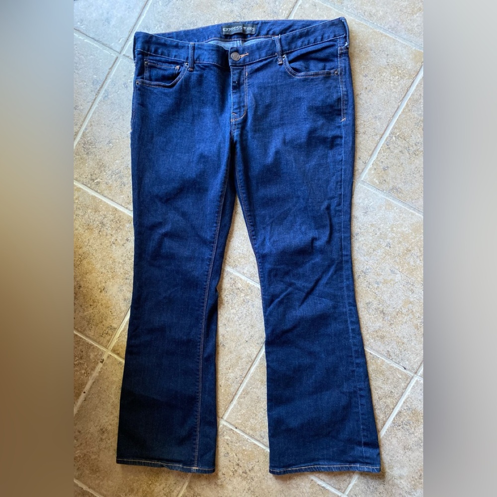 NWOT Express low rise blue denim jeans, Size: 14S